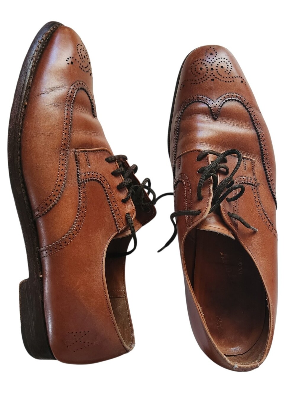 Vintage Alan McAfee London Wingtip Brogue Dress Shoes Brown Leather Mens 10 11